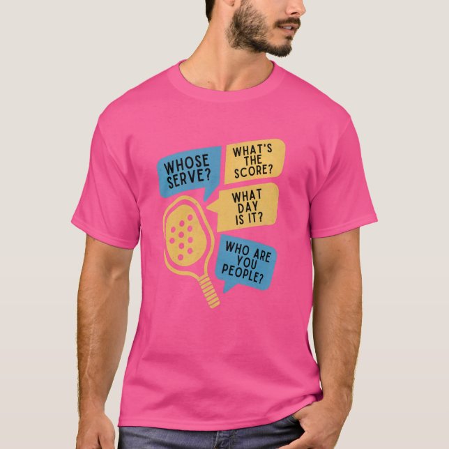 T-shirt Drôle Paddleball Dont Serve Ligue Questions Choisi (Devant)