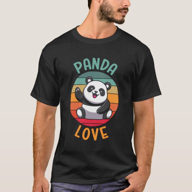T-shirt Drôle Panda Bear Panda Love Boys (Devant)