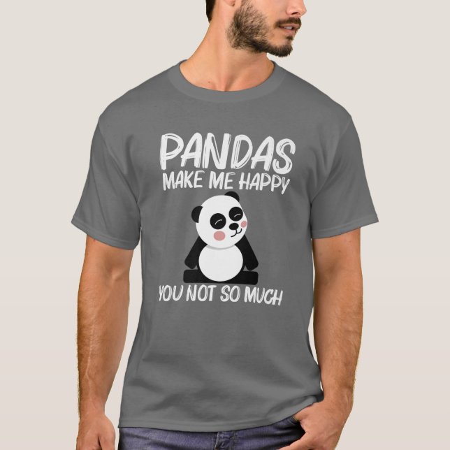 T-shirt Drôle Panda Design Pour Hommes Femmes Ours Blanc N (Devant)