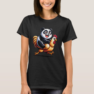 T-shirt Drôle Panda Picken Rooster Amoureux des animaux Ho