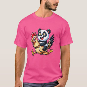 T-shirt Drôle Panda Picken Rooster Amoureux des animaux Ho