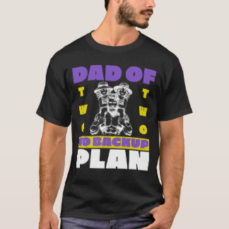 T-shirt Drôle papa de deux pas de plan de sauvegarde cadea