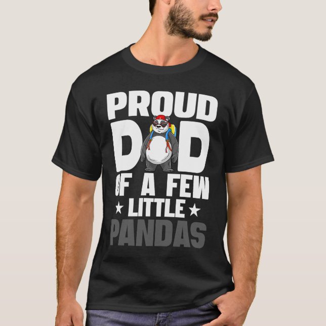T-shirt Drôle papa de quelques petits mignons Pandas Cool  (Devant)