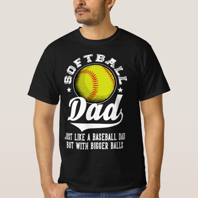 T-shirt Drôle papa de softball (Devant)