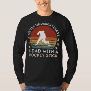 T-shirt Drôle Papa Hockey Stick Tee - Dads Puckish Humour 