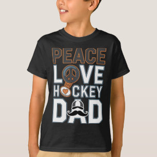 T-shirt drôle Papa Hockey sur glace Amour Paix