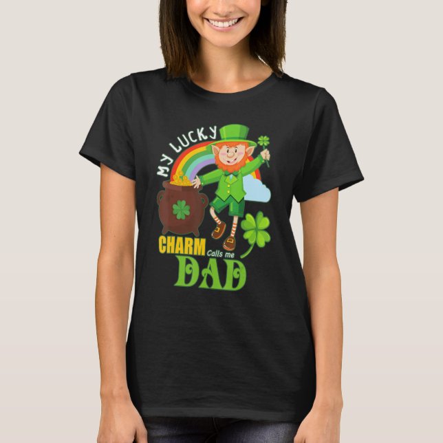 T-shirt Drôle Papa Paddy Day St patrick Lucky Charm Appels (Devant)