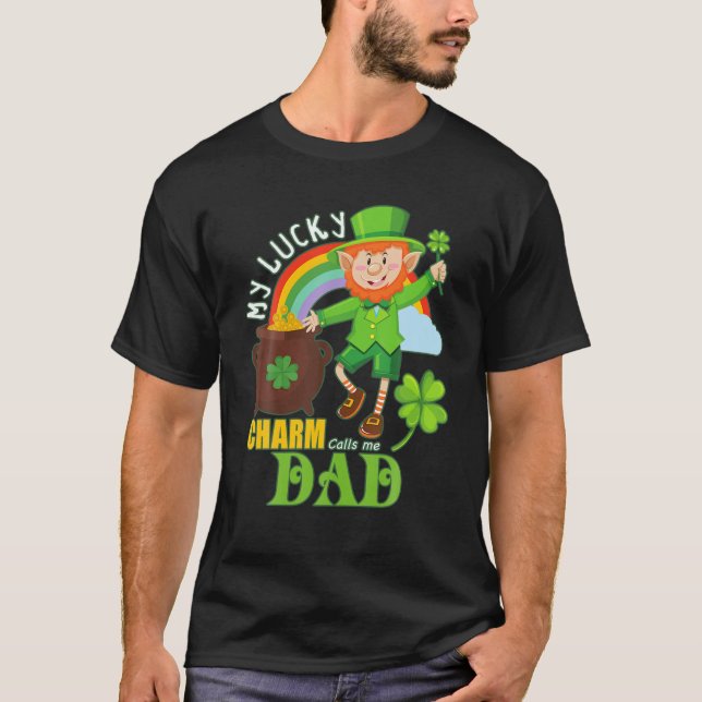 T-shirt Drôle Papa Paddy Day St patrick Lucky Charm Appels (Devant)