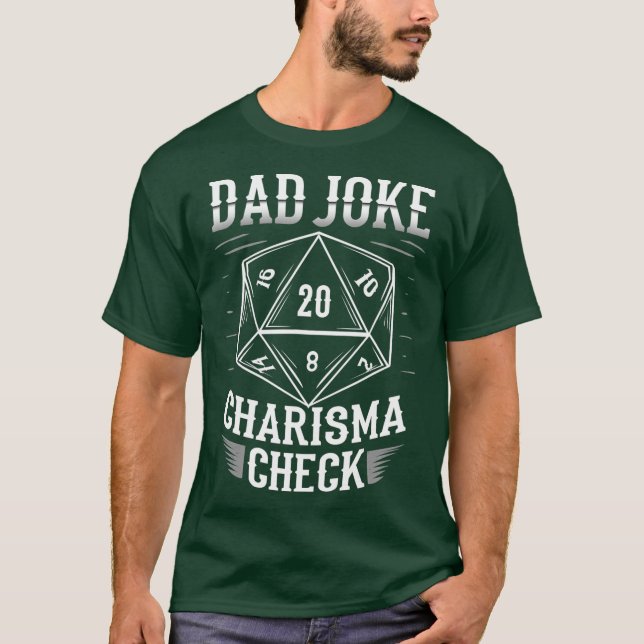 T-shirt Drôle papa plaisanter Charisma Check D20 RPG Dunge (Devant)