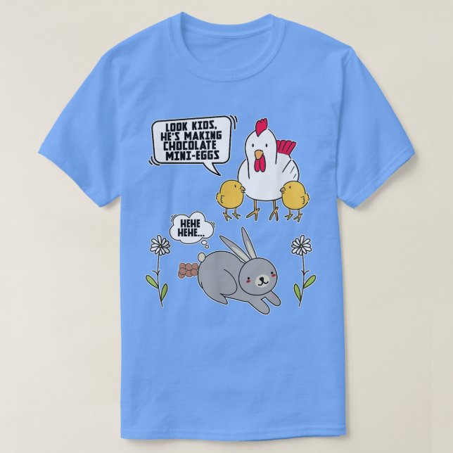 T-shirt Drôle Pâques Dimanche Robe Lapin Chocolat Costume  (Design devant)