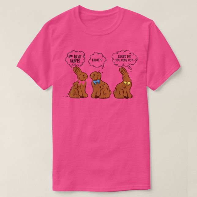 T-shirt Drôle Pâques Mon Beurre Blessé Lapin Chocolat  (Design devant)