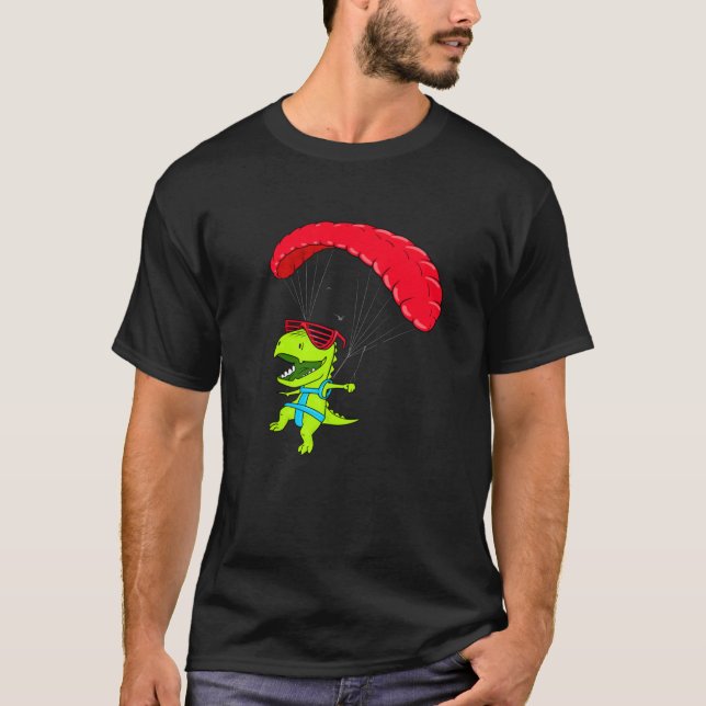 T-shirt Drôle Paraglider Dinosaur Paraglider (Devant)