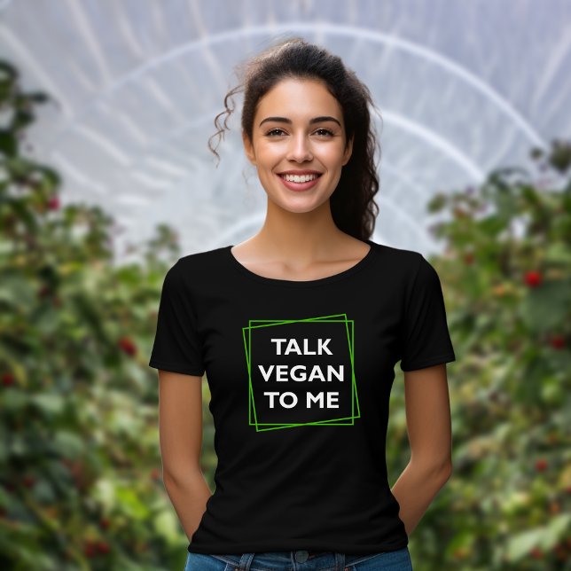 T-shirt Drôle Parlez Vegan à moi, Activisme Vert et Blanc (Créateur téléchargé)