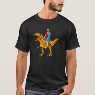 T-shirt Drôle Parodie Jésus équitation Dinosaur mème m