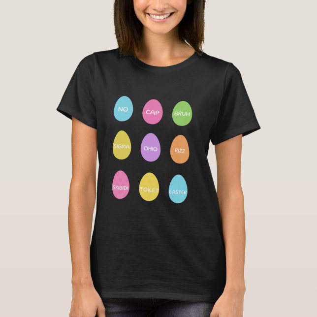 T-shirt Drôle Pas de Casquette Rizz Mème Pâques Skibidi Oe (Devant)