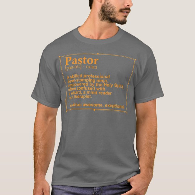 T-shirt Drôle Pasteur Définition Cadeau Chrétien Prêcheurs (Devant)