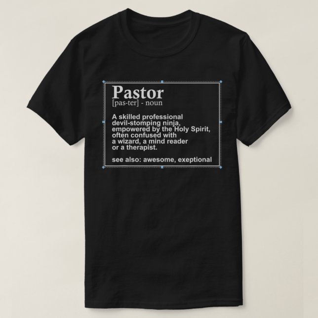 T-shirt Drôle Pasteur Définition Cadeau Prêcheurs chrétien (Design devant)