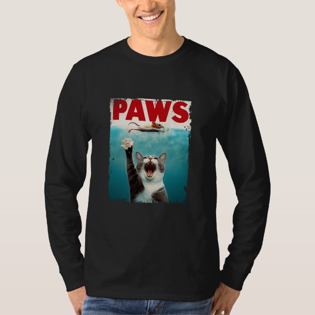 T-shirt Drôle pattes de chat (Devant)