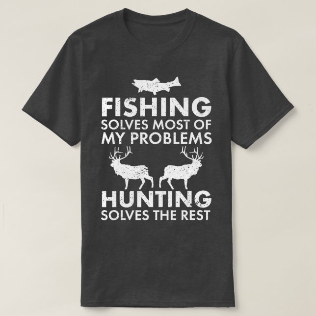 T-shirt Drôle Pêche Et Chasse Cadeau Noël Humour Hun (Design devant)