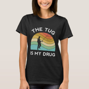 T-shirt Drôle Pêche Hommes Le Tug Est Ma Drogue Femmes Pêc