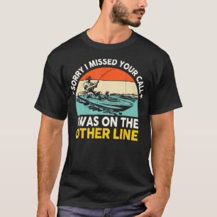 T-shirt Drôle Pêche Hommes Papa Sur L'Autre Ligne Kayak Po