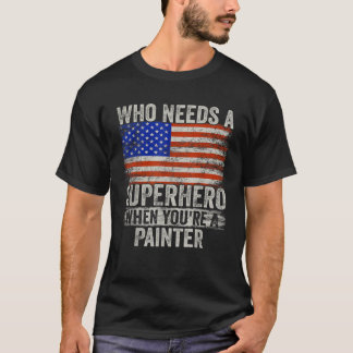 T-shirt Drôle Peintre Superhero Tee Vintage Pour Hommes Pa