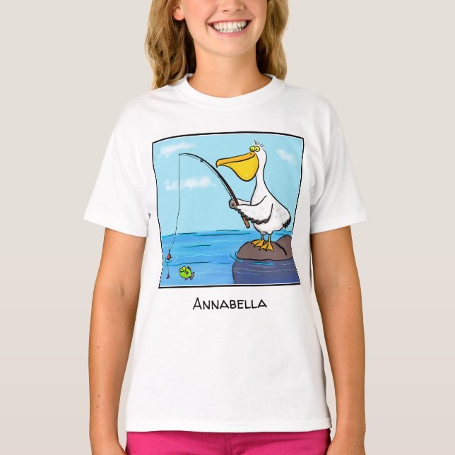 T-shirt Drôle pélican de pêche (Devant)