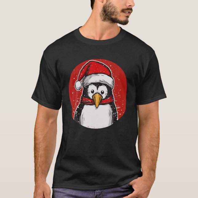 T-shirt Drôle Penguin Noël Amoureux des animaux Cadeaux Ho (Devant)
