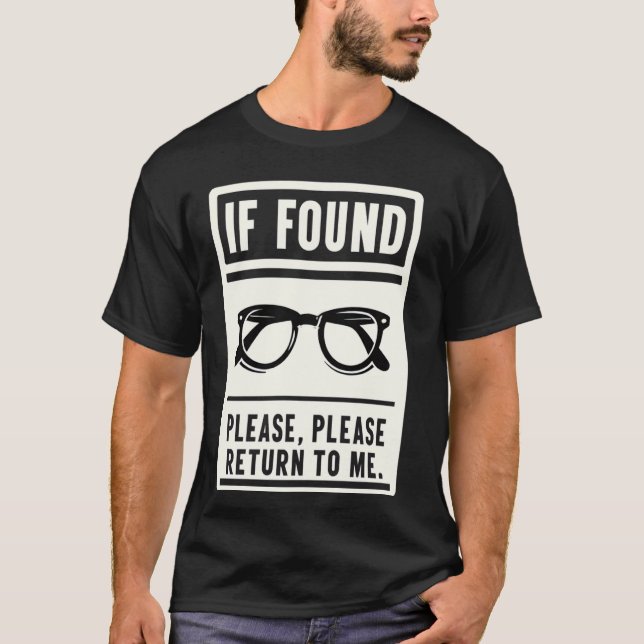 T-shirt Drôle Perdu Lunettes Manquant Spectacles Humour (Devant)