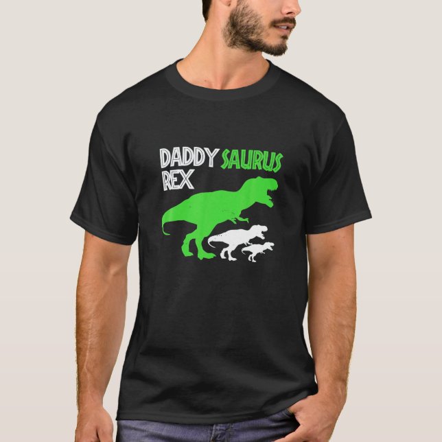 T-shirt Drôle Père Day Daddysaurus Rex Daddy Dinosaur (Devant)
