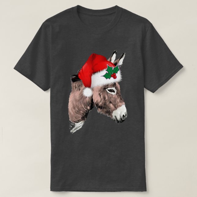 T-shirt Drôle Père Noël âne Noël Noël Noël Noël Noël Fêtes (Design devant)