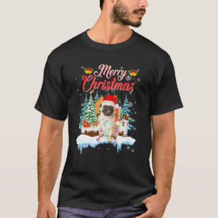 T-shirt Drôle Père Noël Carlin Chien Joyeux Noël Hommes Fe