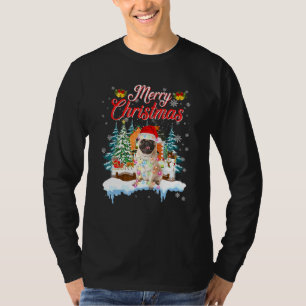 T-shirt Drôle Père Noël Carlin Chien Joyeux Noël Hommes Fe