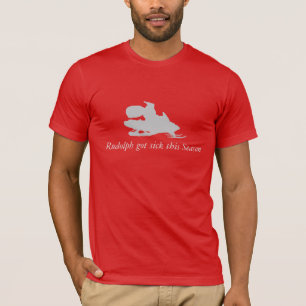T-shirt drôle Père Noël de Noël sur le snowmob