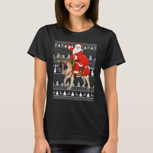 T-shirt Drôle Père Noël équitation Anglais Mastiff Chien l