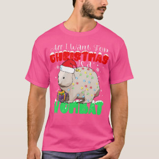 T-shirt Drôle Père Noël Je Veux Pour Noël Est Un Wombat