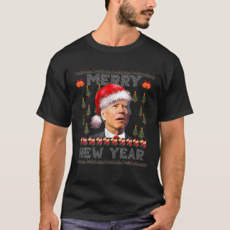 T-shirt Drôle Père Noël Joe Biden Joyeux Nouvel An Fausse 