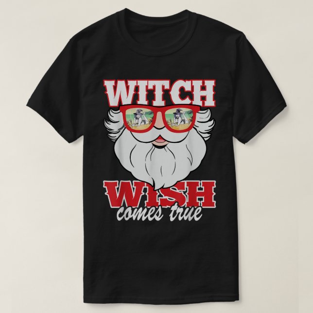 T-shirt Drôle Père Noël Lunettes de soleil Witish Wish se  (Design devant)