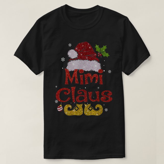 T-shirt Drôle Père Noël Mimi Claus Cadeaux de famille de N (Design devant)