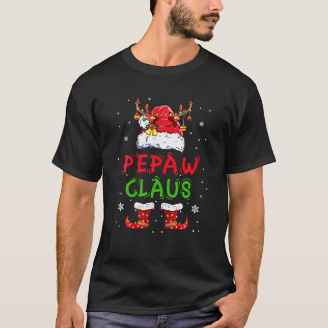 T-shirt Drôle Père Noël Pepaw Claus Cadeaux de famille de  (Devant)
