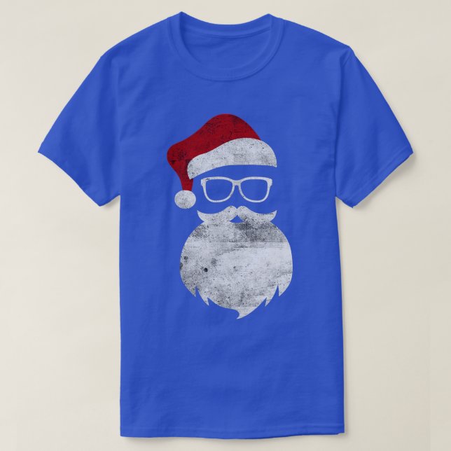 T-shirt Drôle Père Noël Visage Lunettes De Soleil Avec 2 (Design devant)