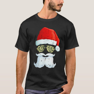 T-shirt Drôle Père Noël Visage Lunettes de soleil Casquett