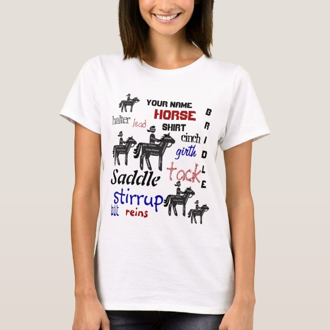 T-shirt Drôle, Personnalisé, Votre Nom, Votre Équitation (Devant)