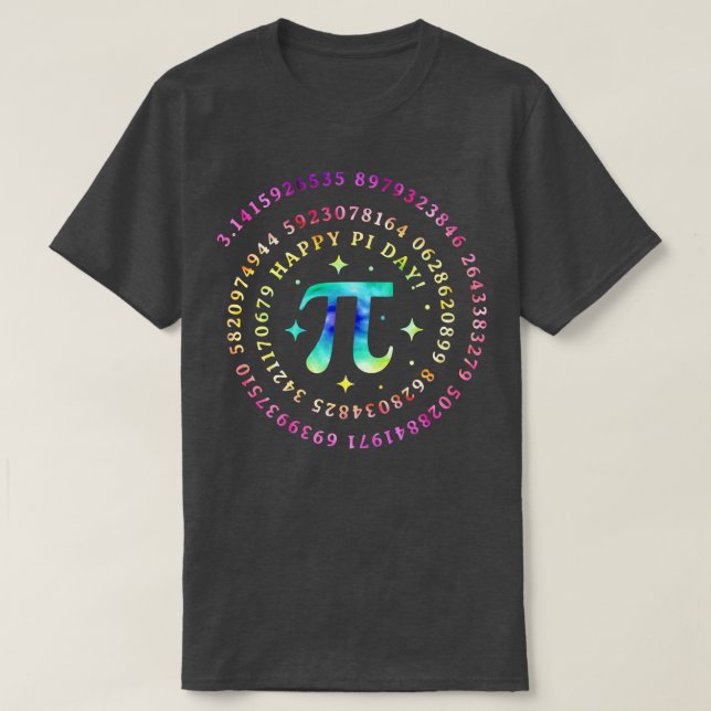 T-shirt Drôle Pi Day Spiral Pi Math Tie Dye Enseignant Hom (Design devant)
