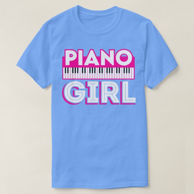 T-shirt Drôle Piano Girl Player Pianiste musicien (Design devant)