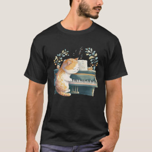 T-shirt Drôle Piano Musique Chat Hommes Femmes Enfants Cha