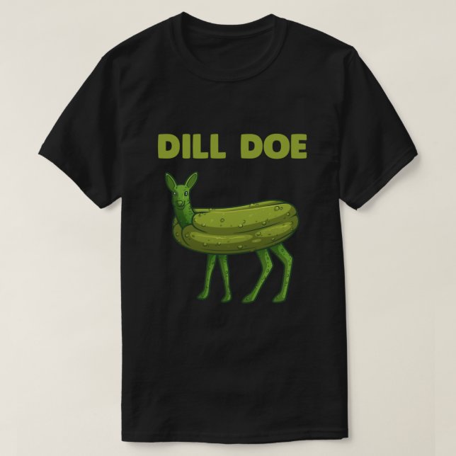 T-shirt Drôle Pickle Art Hommes Dill Doe Deer Green Dil (Design devant)