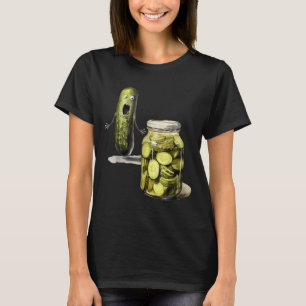 T-shirt Drôle Pickle Surprend Un Concombre Et Un Bocal De