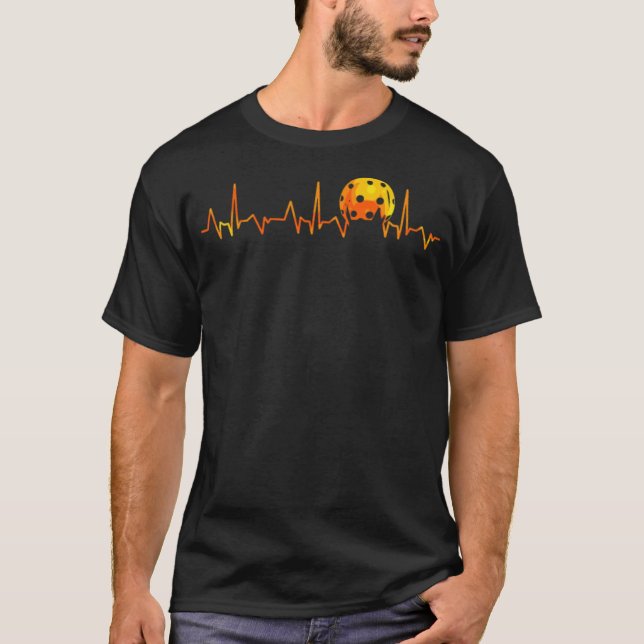 T-shirt Drôle Pickleball Heartbeat Paddle Sports smash  (Devant)