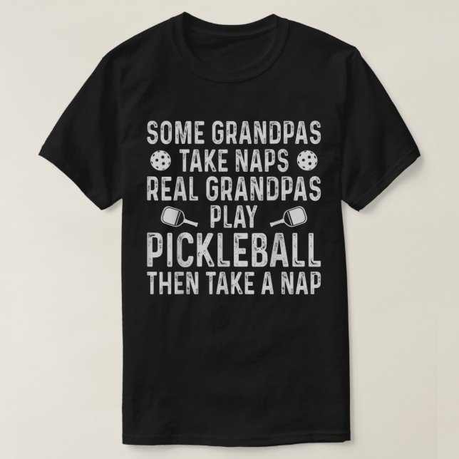T-shirt Drôle Pickleball Hommes Grand-pa Retraite Pickleba (Design devant)